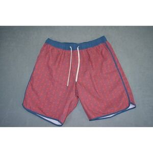 Fair Harbor Anchor Lined Hybrid Stretch Red Geometric Hybrid Shorts Mens Large